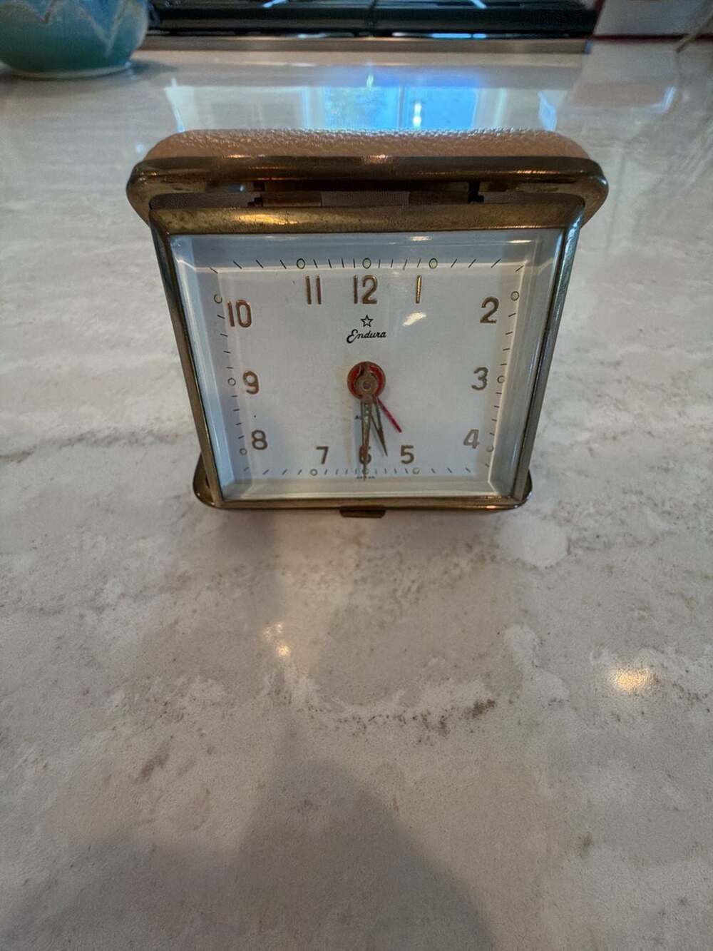 Vintage Endura Folding Mechanical Wind-Up Travel Alarm Clock
